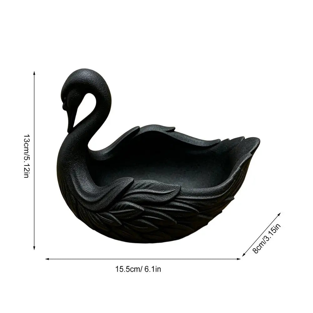 Entryway Bowl Multifunctional Elegant Swan Organizer Key Wallet Zpaxo Black China Mainland