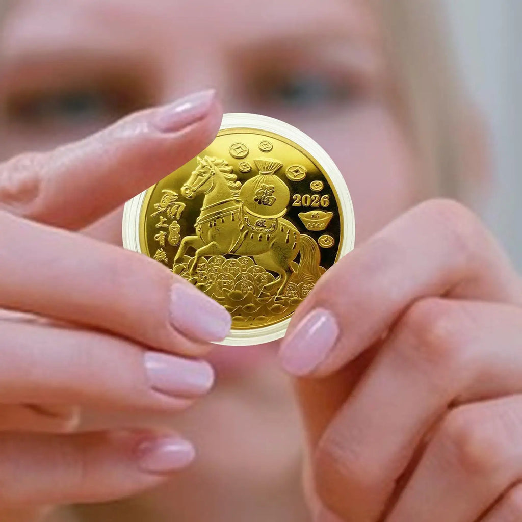 Collectible Coin Blessing Lucky Horse Coin Year of the Horse Collection Display Collecting for Kids Women Decor Home Art Zpaxo