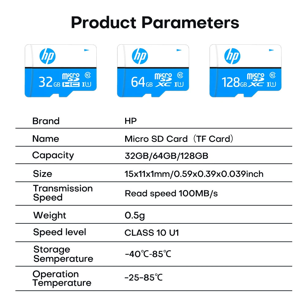 Original HP Micro Sd Card 128GB 64GB 32GB High Speed tarjetas micro sd Class10 micro sd memories for DJI Pocket Cams& Phone Zpaxo