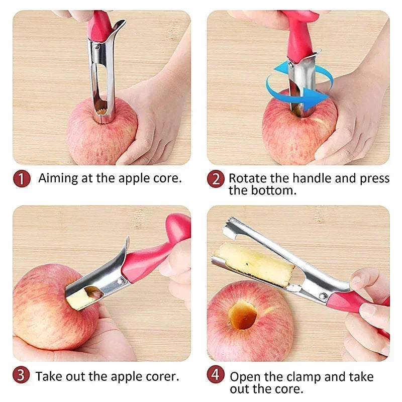 Stainless Steel Kitchen Premium Apple Corer Remover Apple Pears Seed Core Tool Fruit Cutter Seeder Slicer Knife Vegetable Tools Zpaxo