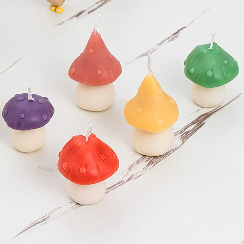 3D Mushroom Candle Silicone Mold DIY Aromatherapy Handmade Soap Craft Ornament Gypsum Plaster Wax Making Mold Home Decor Zpaxo