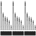 Screwdriver Bit Set Magnetic Hex Shank Impact Anti Slip Double Slot Carbon Steel Long 24/12Pcs For Electric Drill Driver Tools Zpaxo 18PCS 25mm-150mm