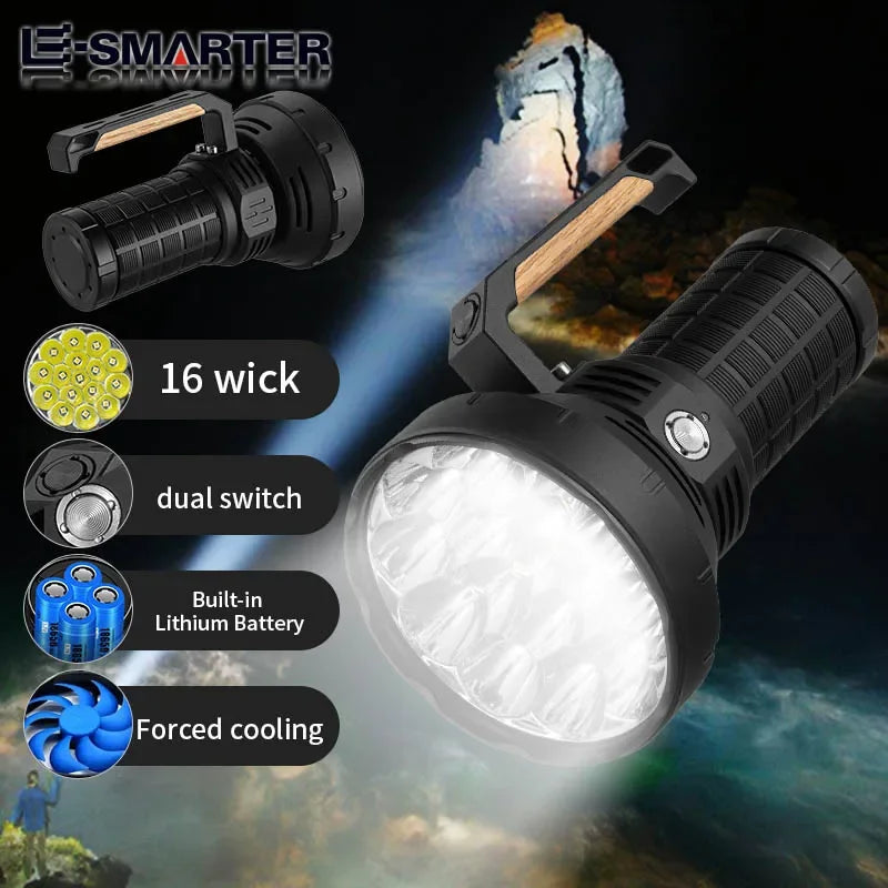 ESMARTER 50W LED Searchlight – 25000lm, 1000M+ Beam Flashlight