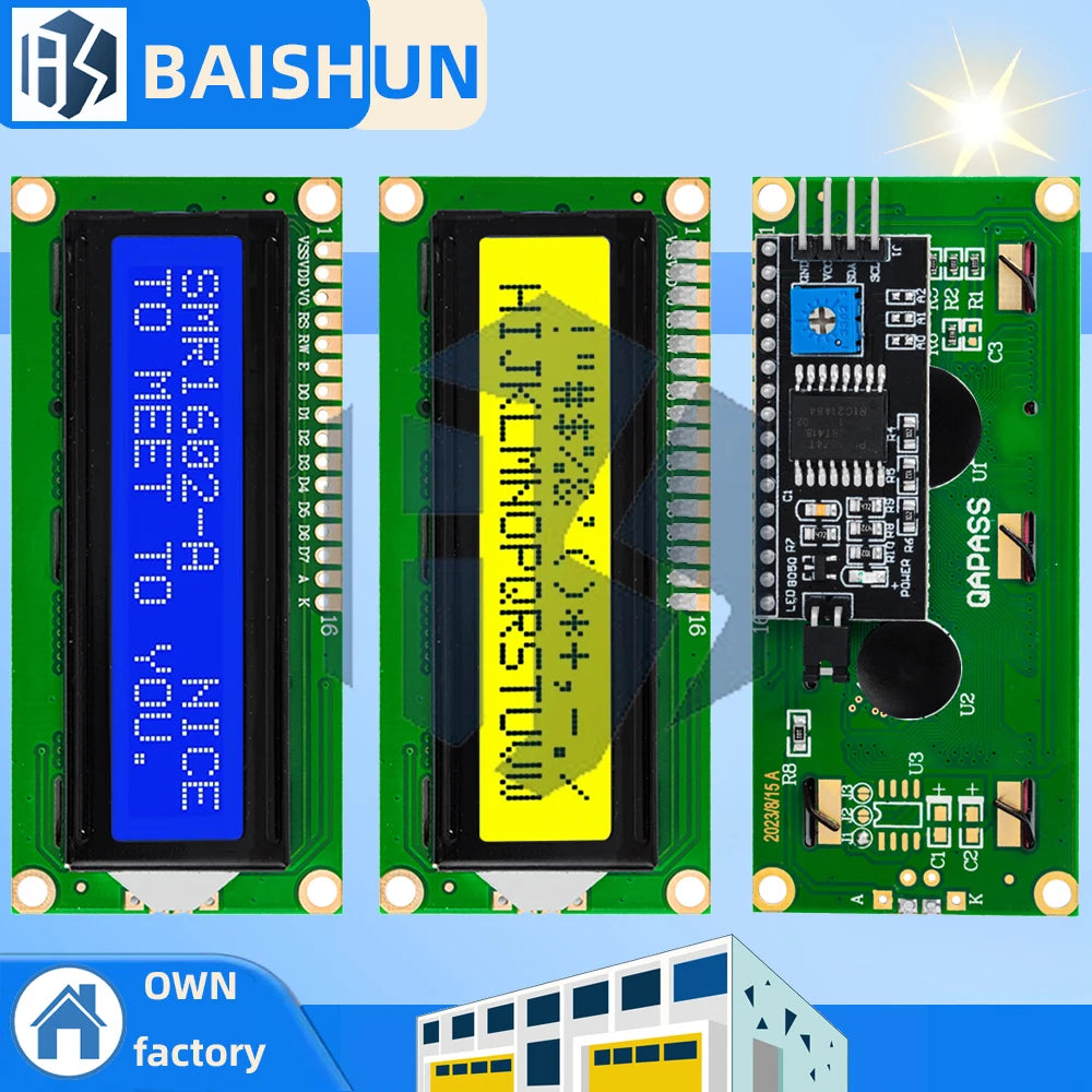 LCD1602+I2C LCD 1602 Module Blue Green Screen PCF8574 IIC I2C LCD1602 Zpaxo