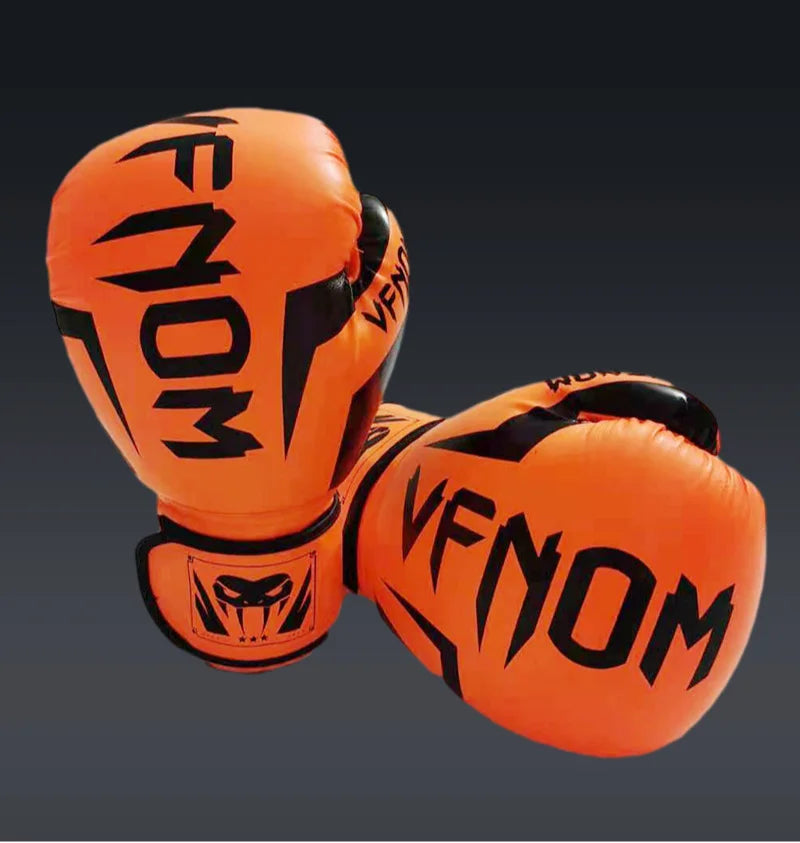 Adult and Children's Sanda Training Muay Thai Combat Boxing Gloves Home Fitness Boxing Sports Taekwondo PU Boxing Gloves Zpaxo 8oz orange
