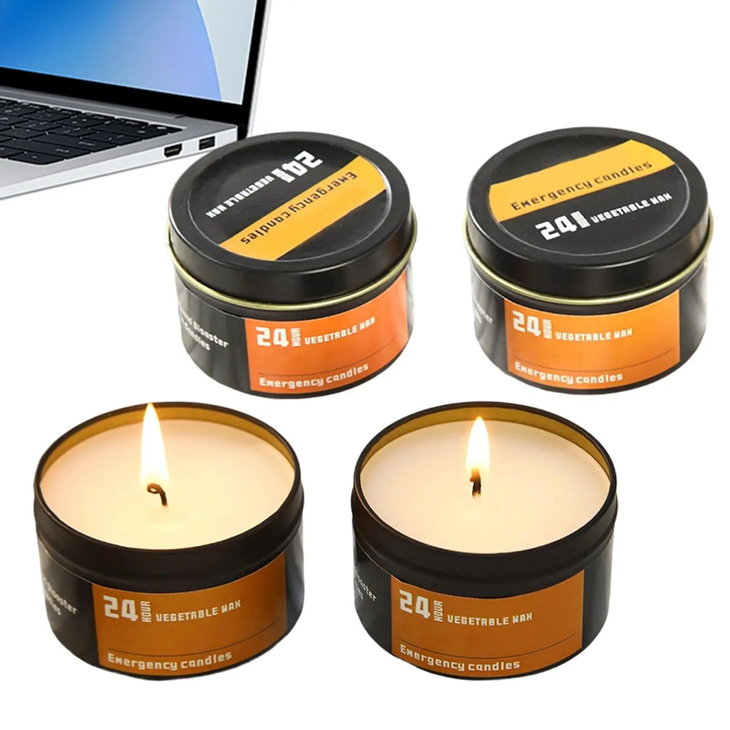 4-Pack Emergency Survival Candles – 24hr Windproof & Odorless Emergency Survival Candles Zpaxo