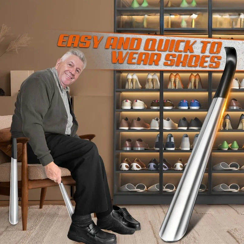 16 5 Stainless Steel Long Shoe Puller Ergonomic Grip Durable Metal