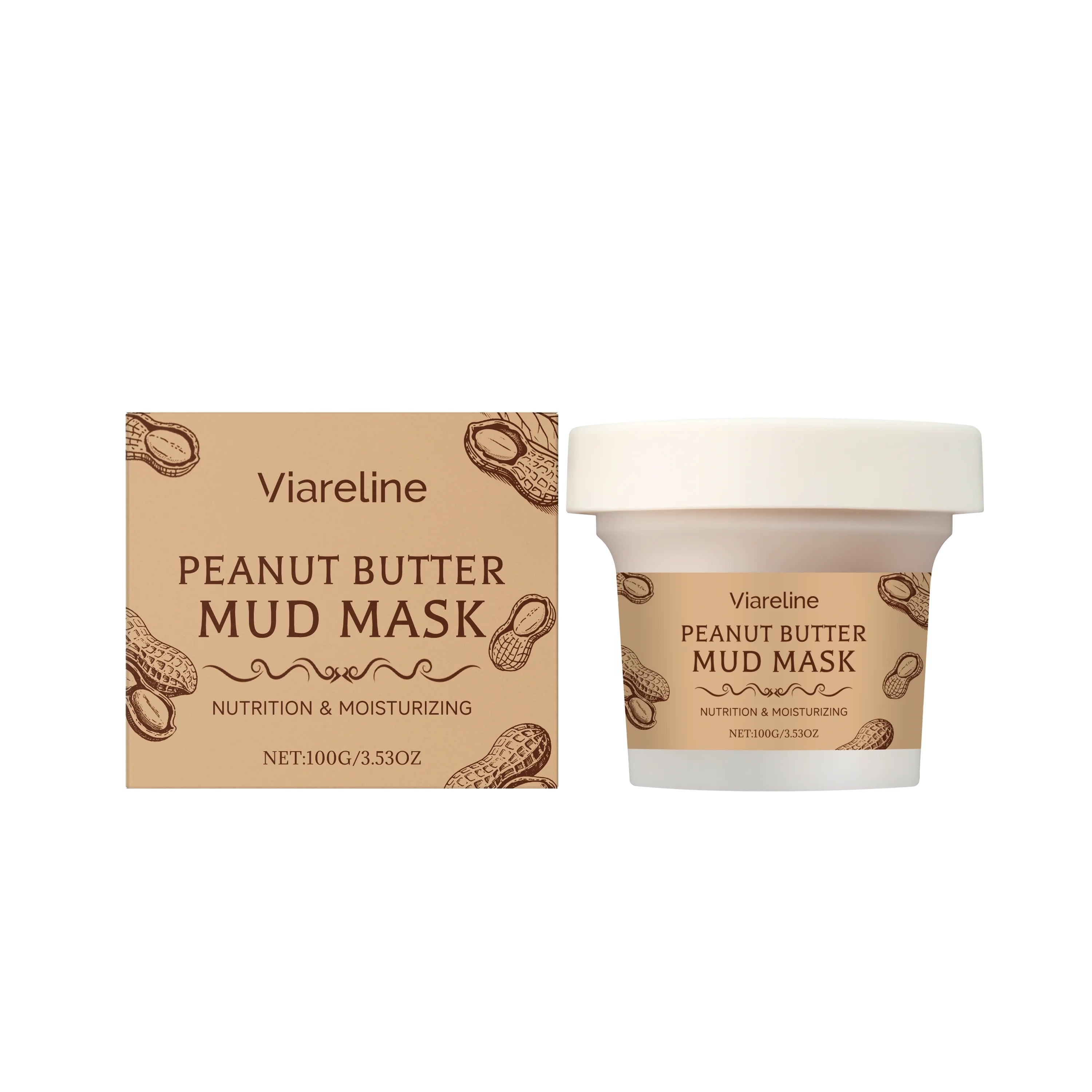 Peanut Moisturizing Mud Mask for Cleansing Facial Skin, Improves Facial Dryness, Refines Pores, Hydrating Mud Mask Zpaxo 100g boxed