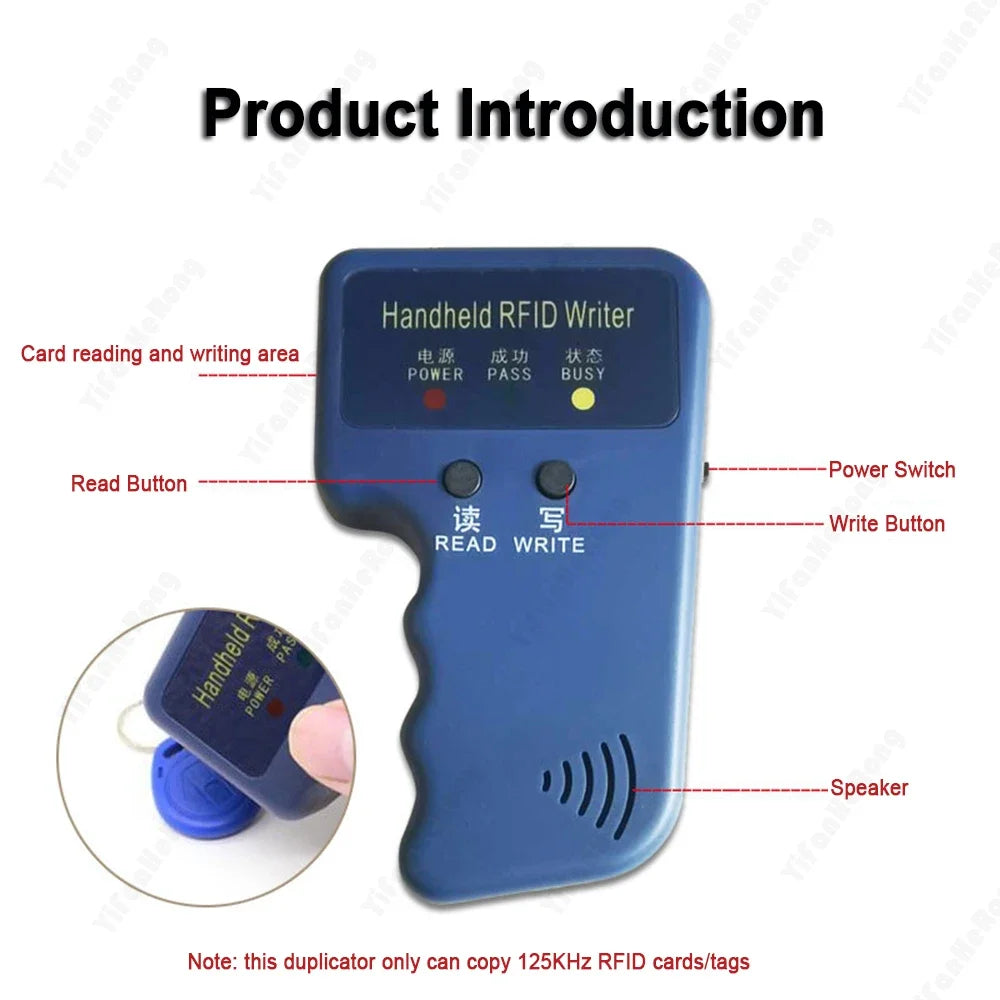 125KHz EM4305 Copier Writer Handheld Copy RFID T5577 Smart Duplicator Programmer Reader 5Pcs Rewritable Cards Zpaxo
