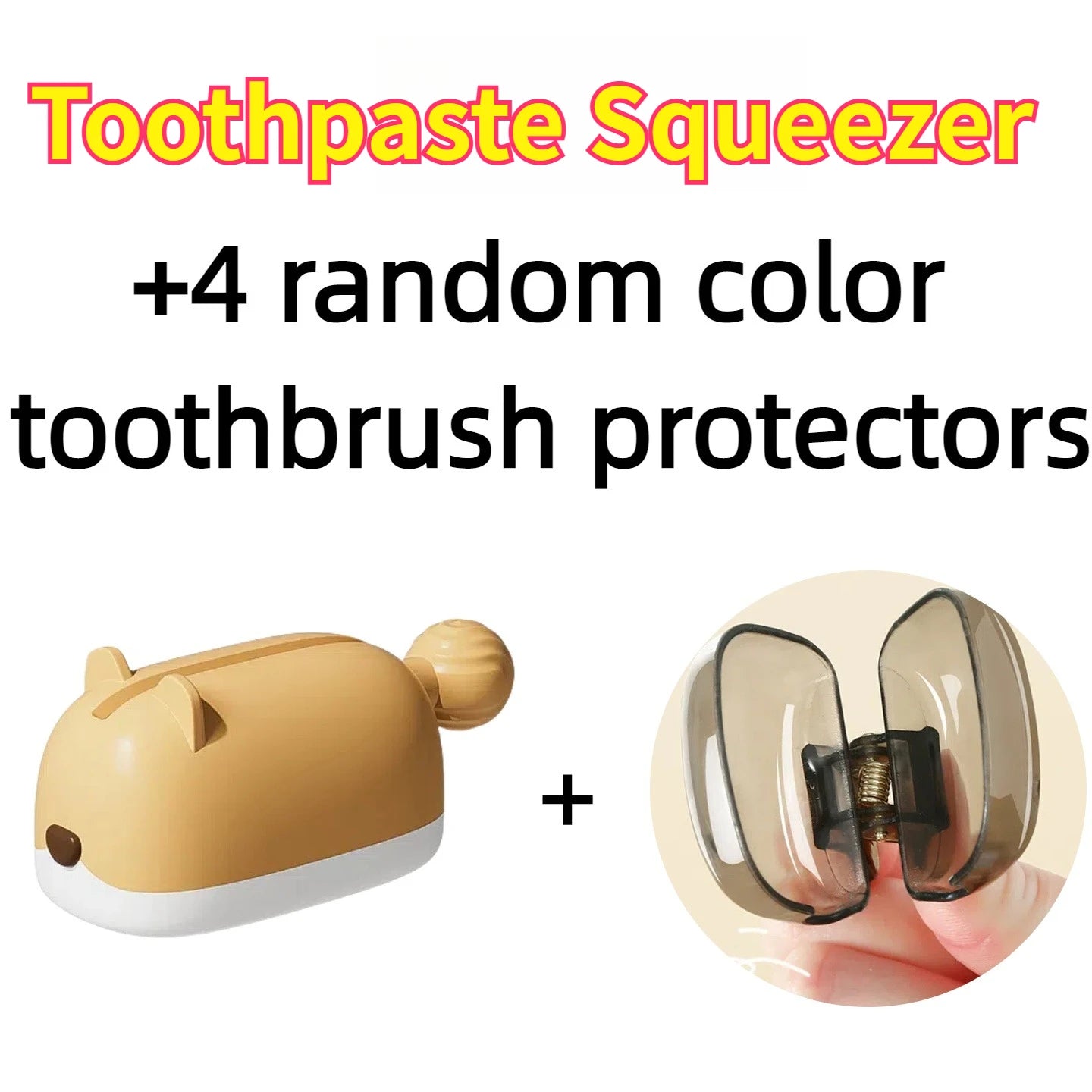 Hamster Toothpaste Squeezer Set – Dispenser, Holder & 4 Covers