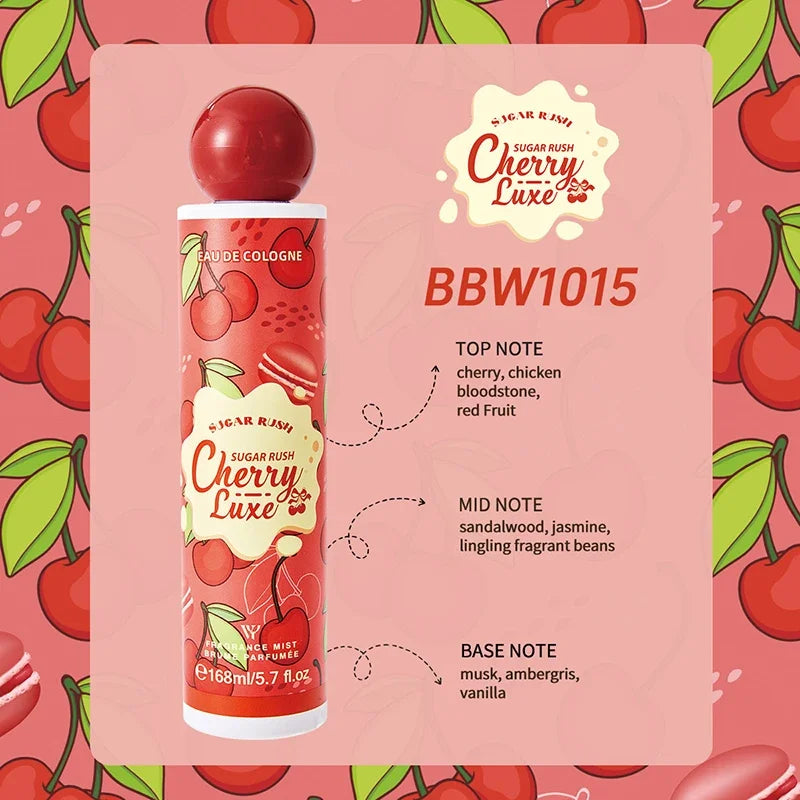 Sublime Gourmet Fragrance Mist, Unisex Fresh Berry Sweet Cookie Chocolate Cream Scent Body Spray 168ml Alluring Aroma Splash Zpaxo Cherry Fruity Flavor 168ml