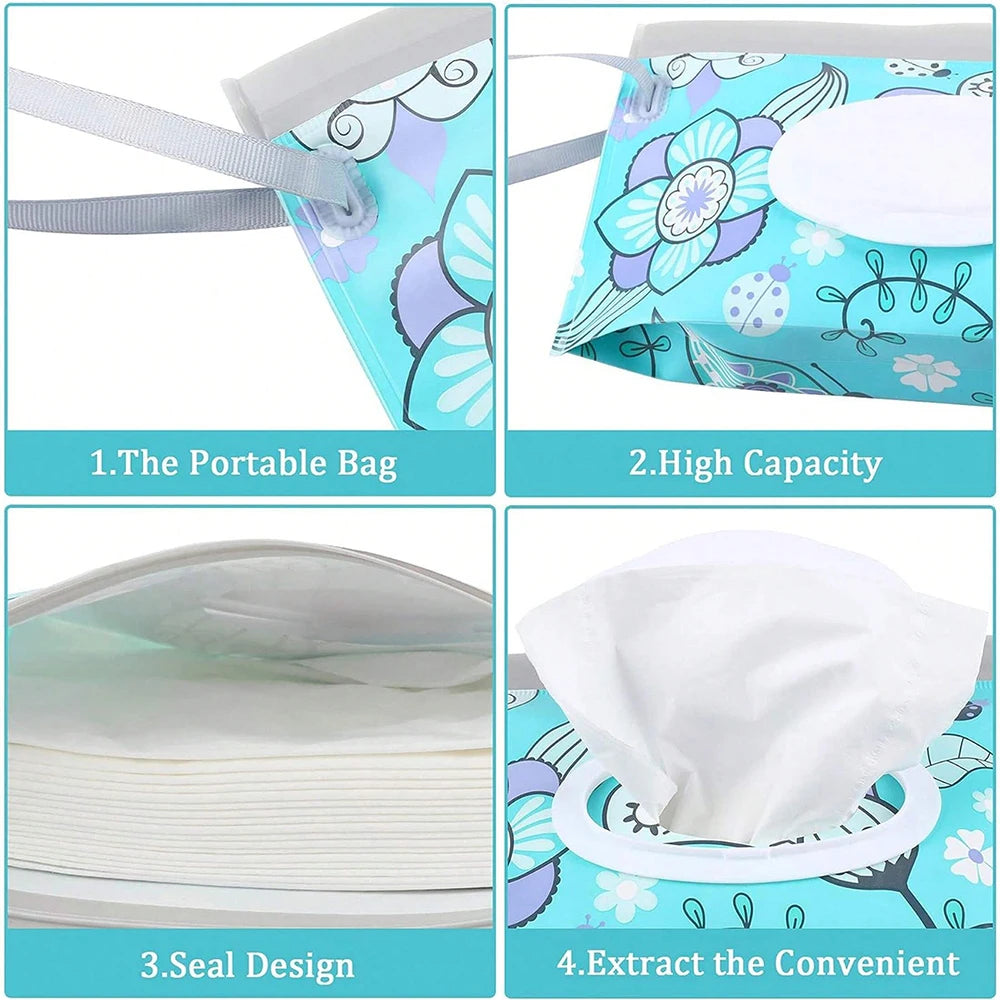 1/2/3/4Pcs Portable Wet Wipes Box Baby Wipe Dispenser Travel Refillable Wet Wipe Container Zpaxo