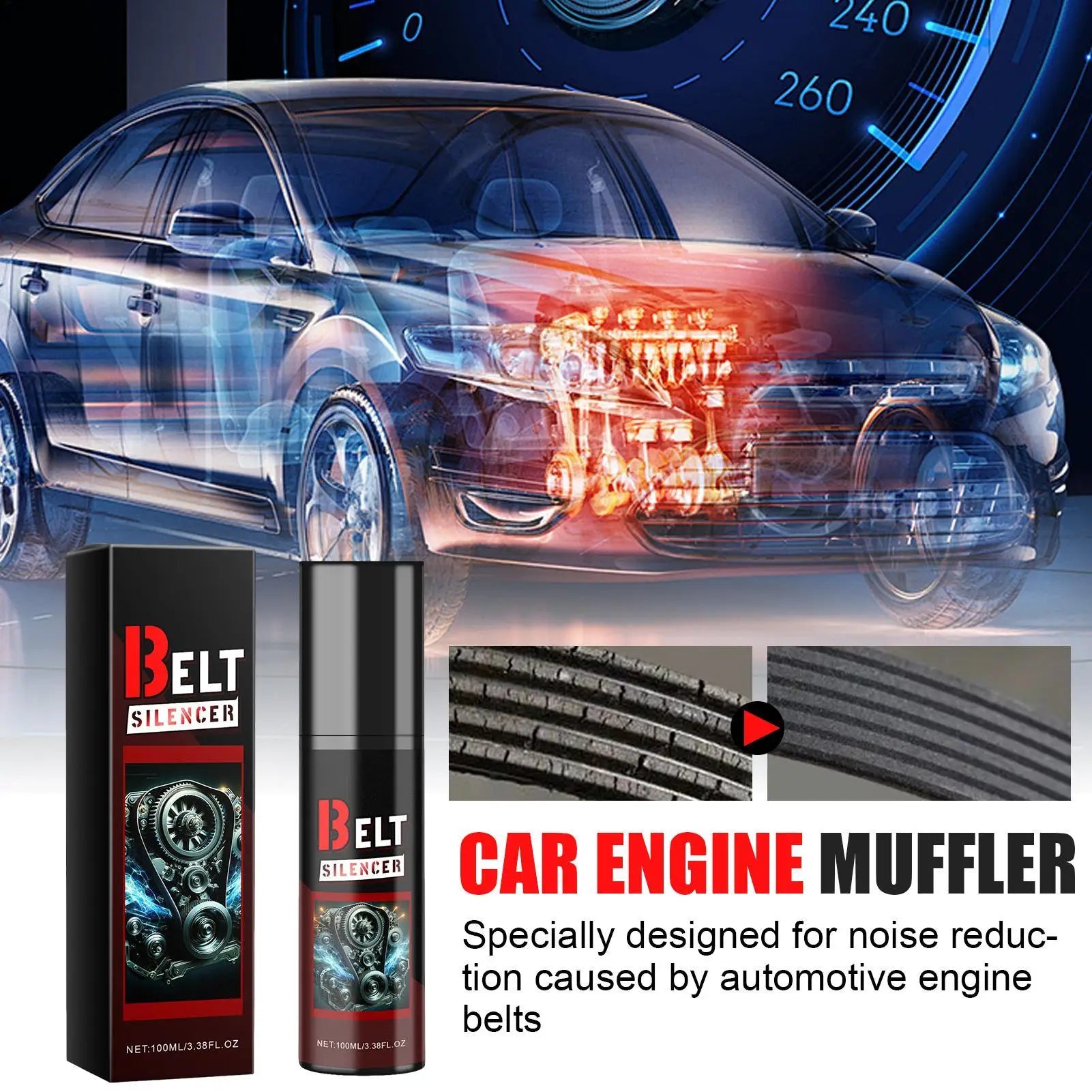 Car Belt Noise Spray Prolongs Life Engine Silencers Spray-on Dressing