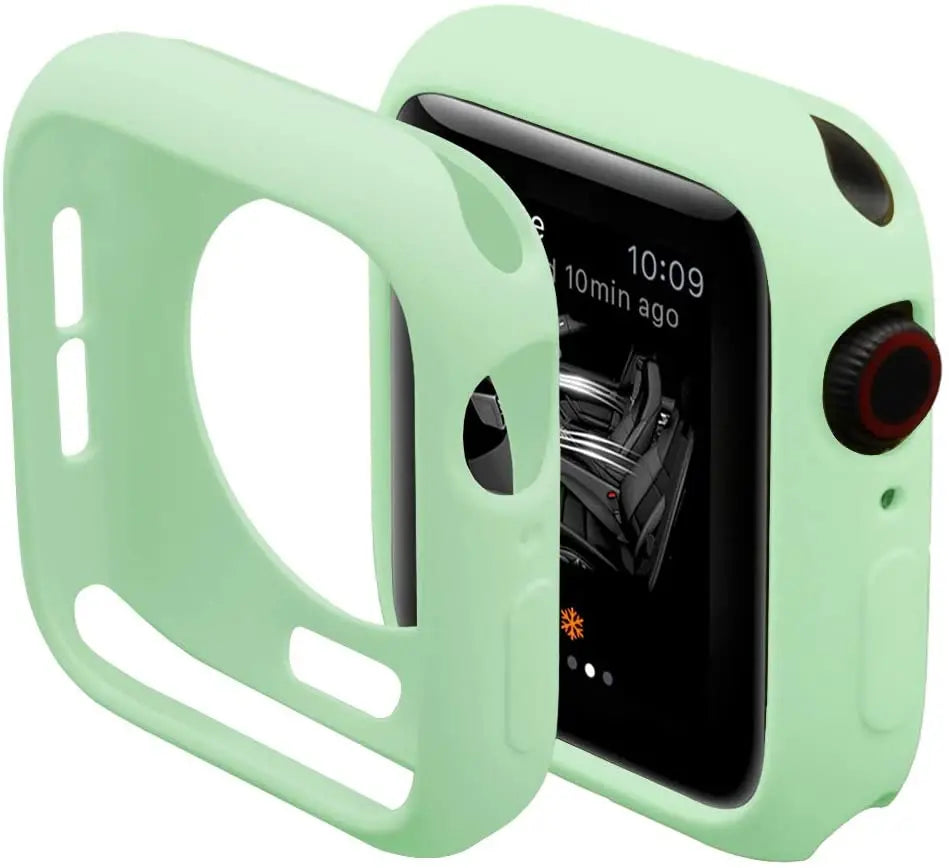 Silicone Case For Apple Watch 9 8 7 6 5 4 se 45mm 41mm 44mm 40mm 42mm 38mm Protection Shell Cover for iWatch Series Ultra 2 49mm Zpaxo Green Ultra 1 2 49mm