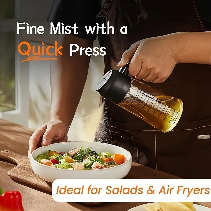 2-in-1 470ml Glass Oil Injection Bottle Fuel Injector Oil Bottle Oil Tank Barbecue Kitchen Baking Roast Picnic Kitchen Worker to Zpaxo
