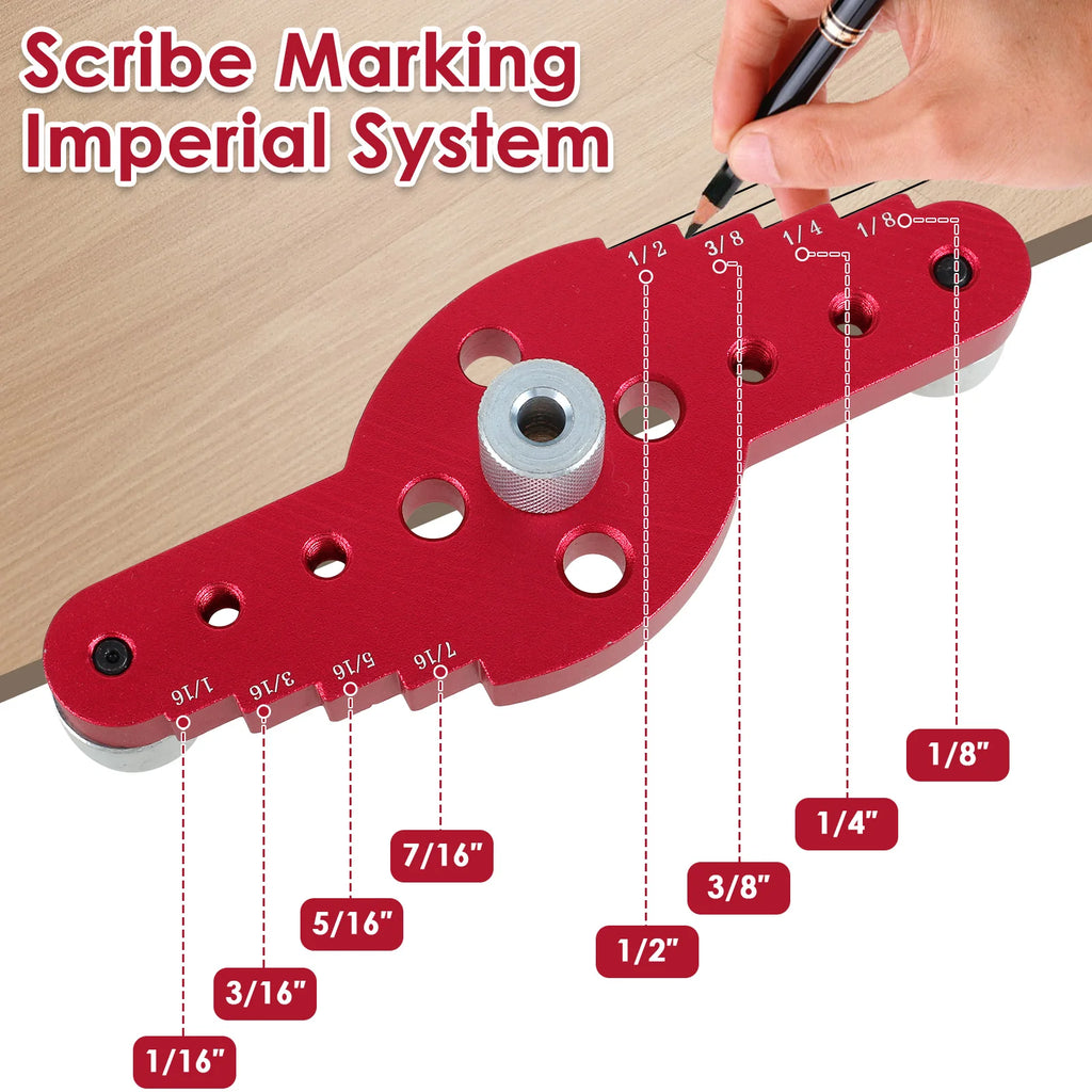 4.1 to 10cm Vertical Pocket Hole Jig Self Centering Dowel Drill Guide Pin Fixture Woodworking Sliding Drilling Punch Guide Set Zpaxo