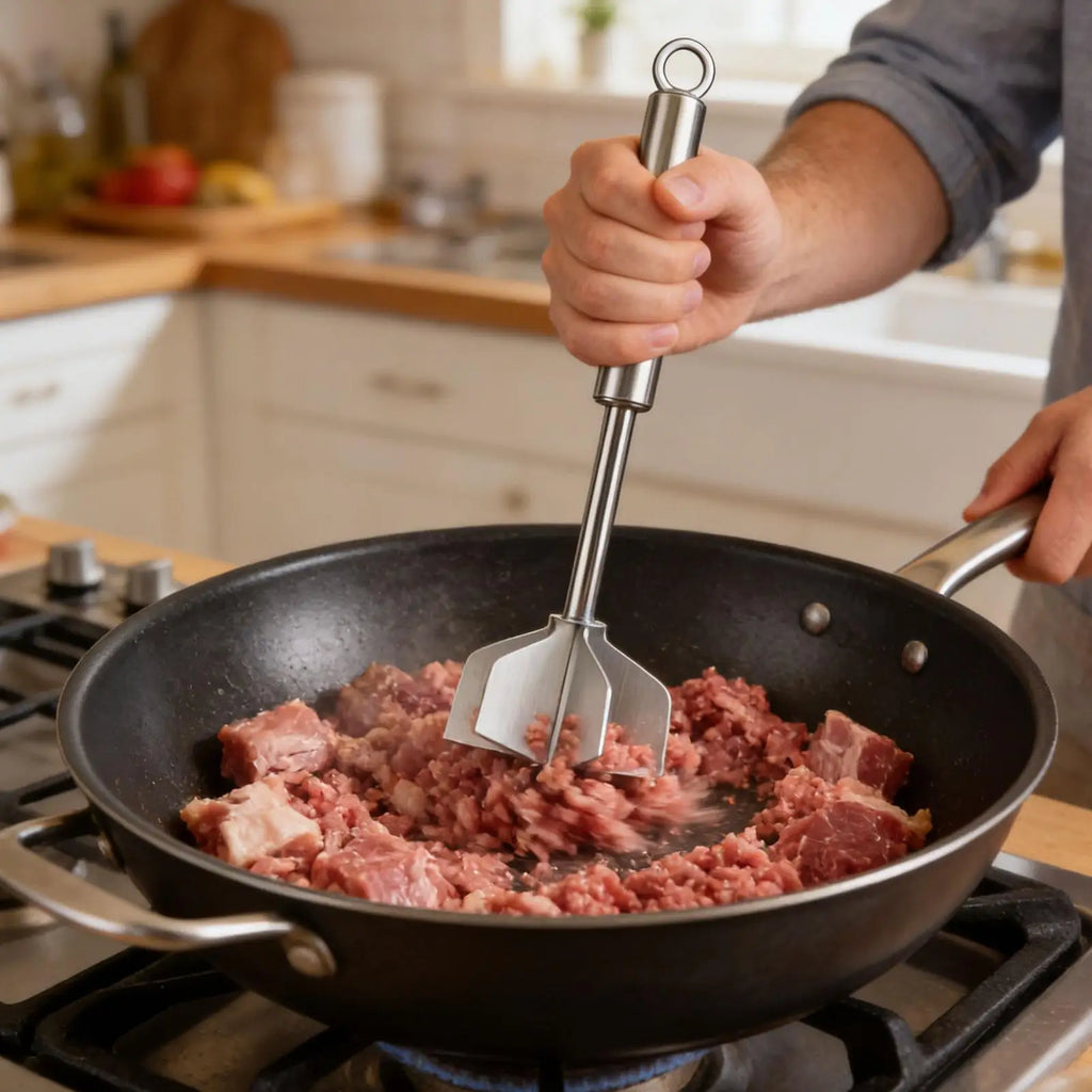 Meat Chopper Ground Beef Stainless Steel Burger Smasher Hamburger