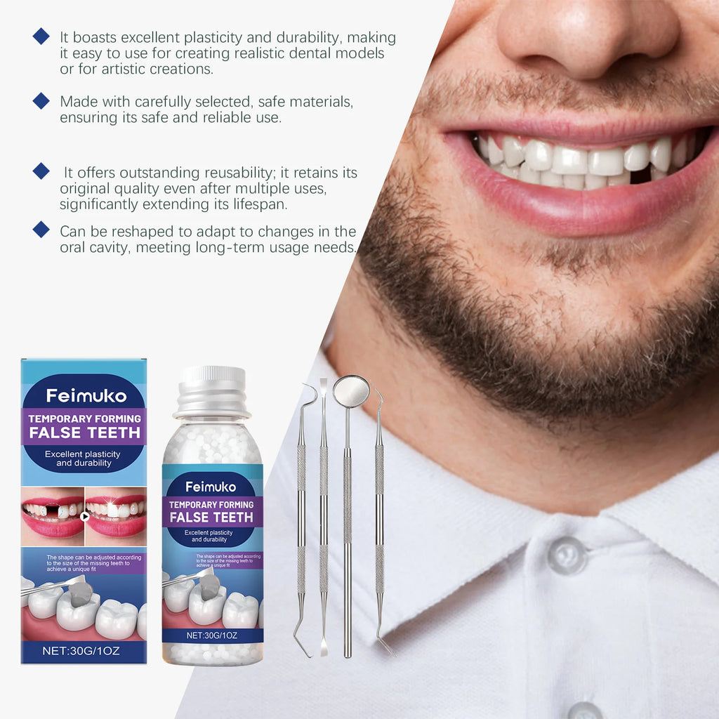 Moldable denture gel for custom false teeth,convenient to use,effectively boosts your smile and restores confident dental beauty Zpaxo