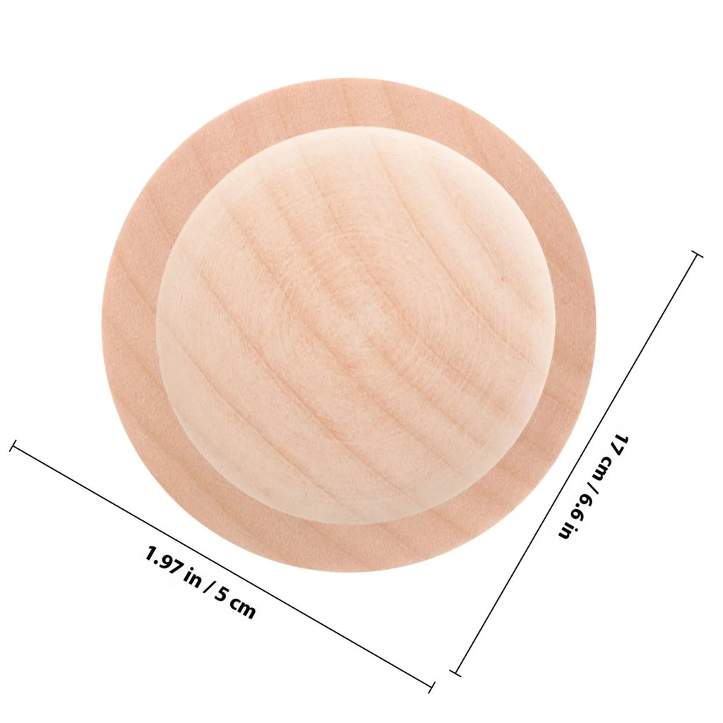 Solid Wood Circular Handle Stamp Reusable Engraving Friendly Vintage