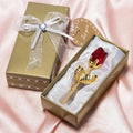 Valentines Day Gift Crystal Glass Rose Artificial Flower Silver Gold Rod Rose Flower For Girlfriend Wedding Gifts For Guest Zpaxo Gold Red