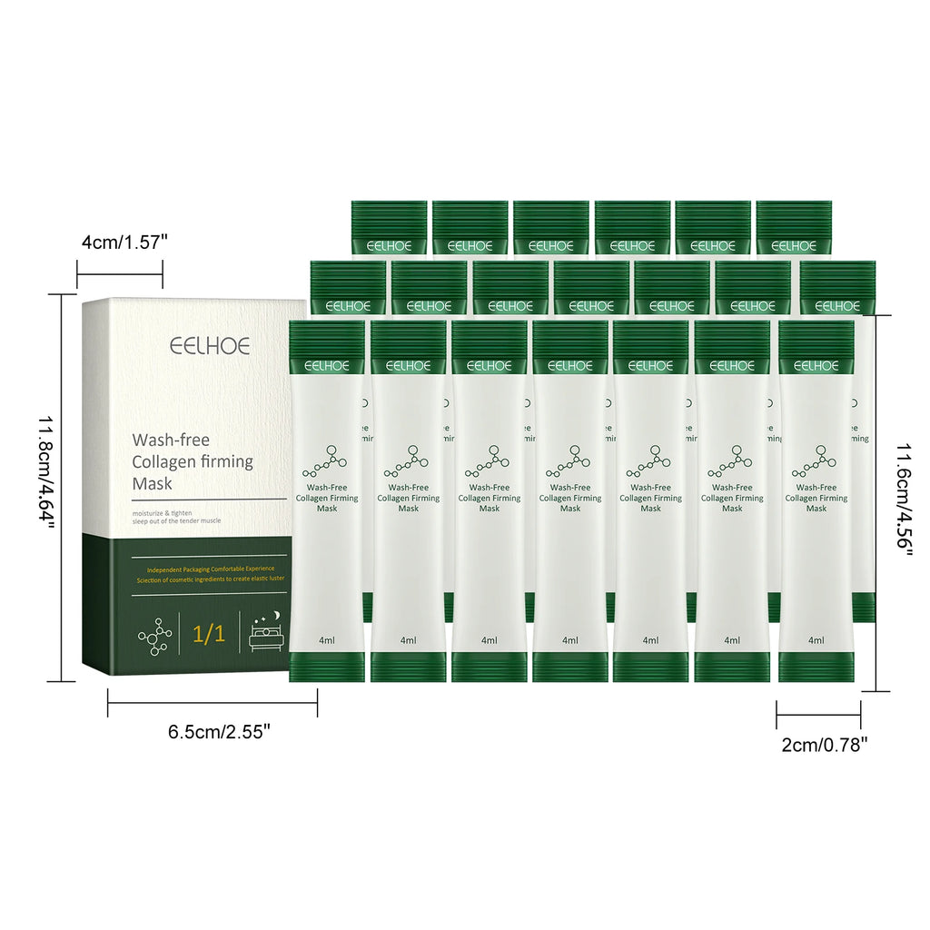 20Pcs Collagen Firming Mask Moisturizing Anti-Aging Hydrating Wash-Free Sleeping Facial Masks Nourishing Smooth Skin Care Zpaxo
