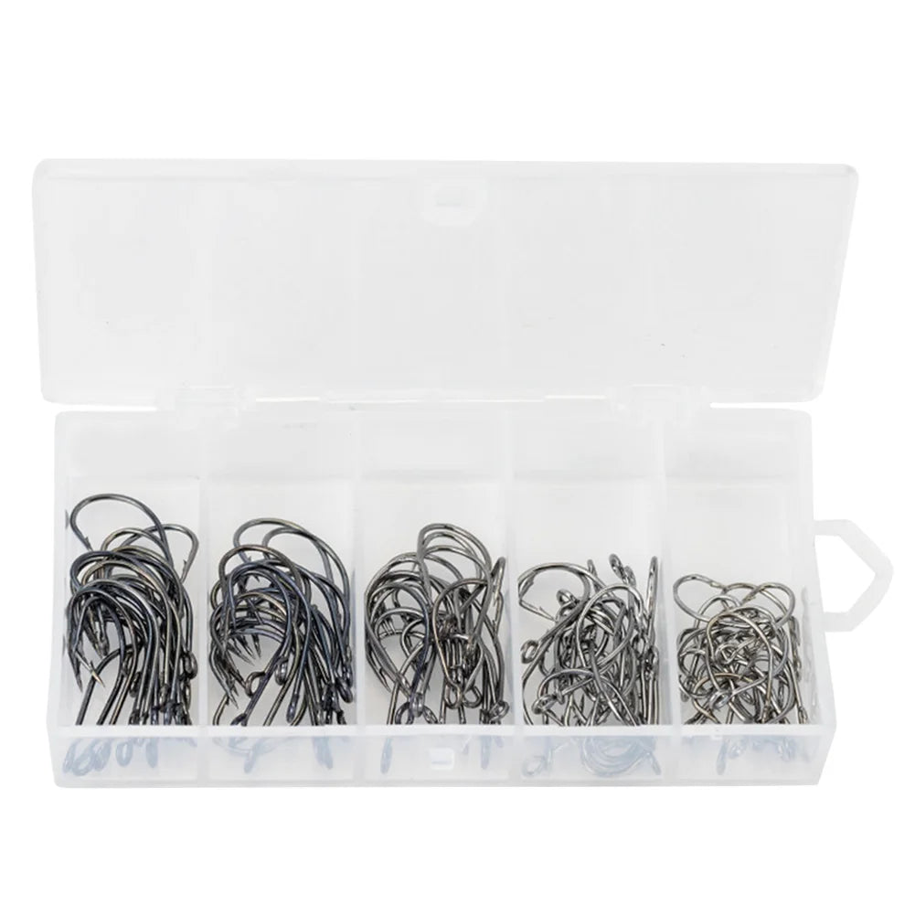 Box Barbed Fishhooks Carbon Steel Carp Fishhook Fishing Hooks