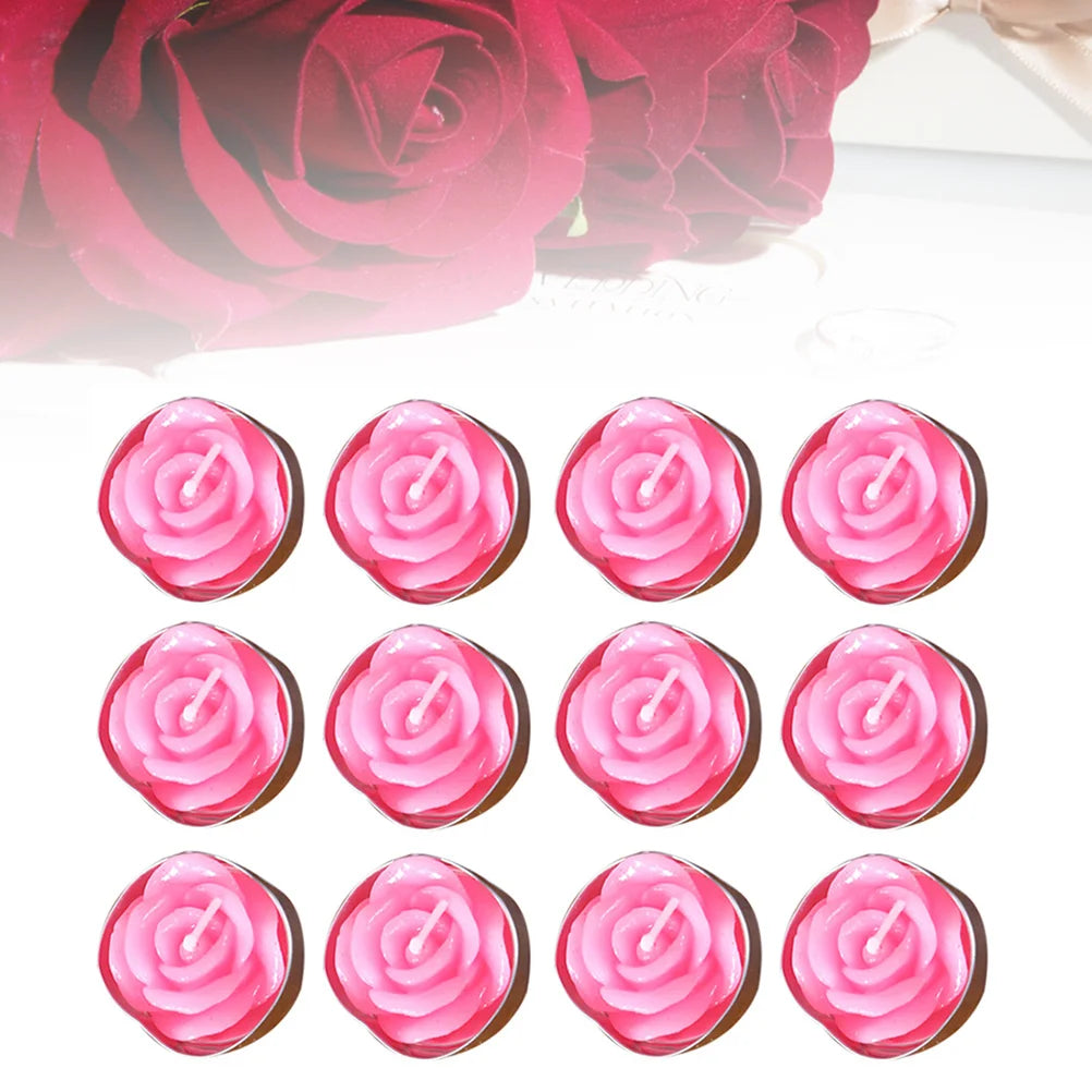 Rose Floating Candles Smokeless Waterproof Wedding Party Decoration
