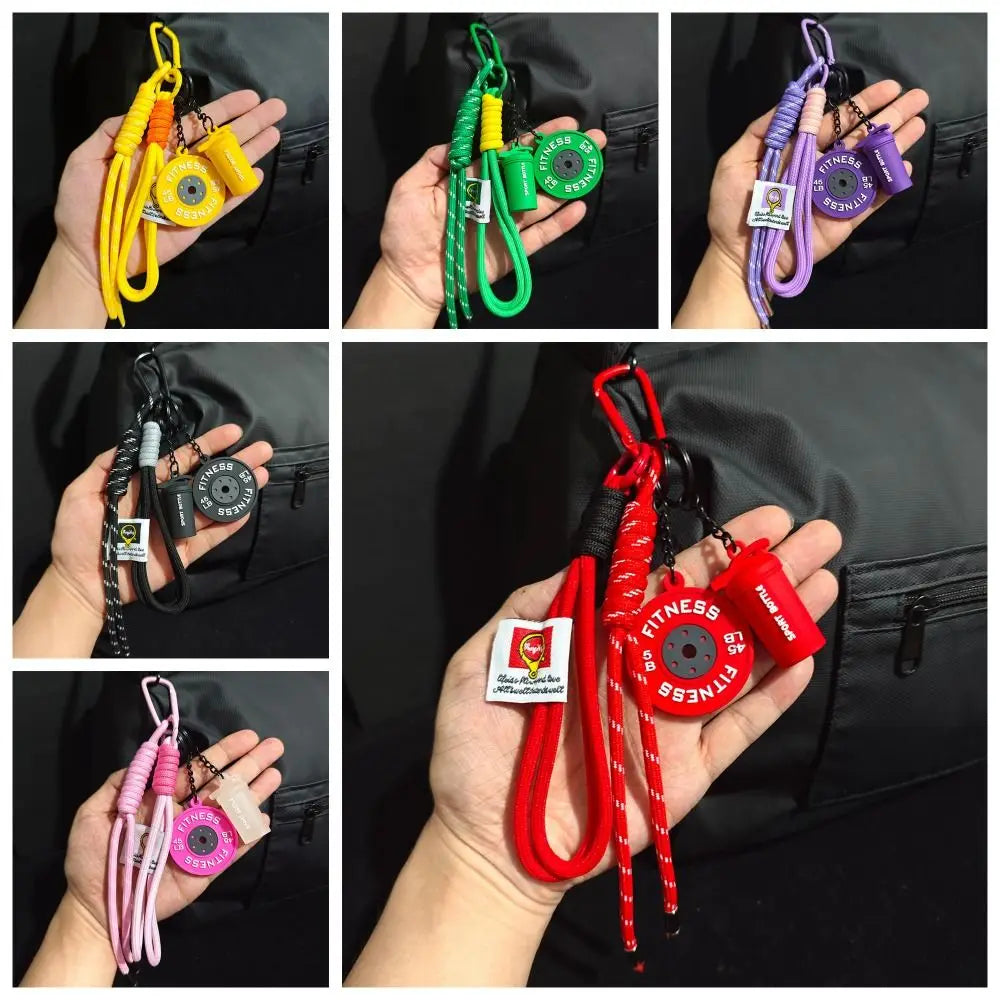 Detachable Barbell Plates Keychain Dopamine Water Cups Simulation Barbell Keyring INS Creative Fitness Series Pendant Friends Zpaxo