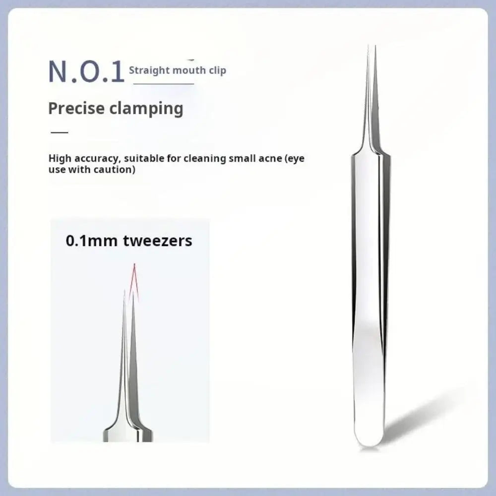 Premium Curved Acne Needle Stainless Face Skin Care Blackhead Tweezers Kit Professional High Hard Blackhead Remover Zpaxo
