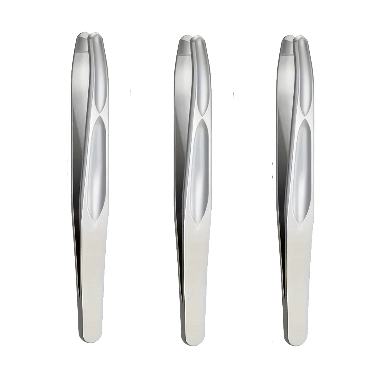 Premium Round Head Tweezers for Eyebrow & Facial Hair Removal Seamless Clips Short Hair Precision Beard Clip Zpaxo Silvery 3pcs