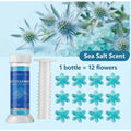 SERVAVEXA 5Pcs Toilet Cleaning Gel Kit Aromatic Flower Needle Stamp Cleaner Deodorizer Removes Stains & Limescale Fresh Scent Zpaxo blue flower