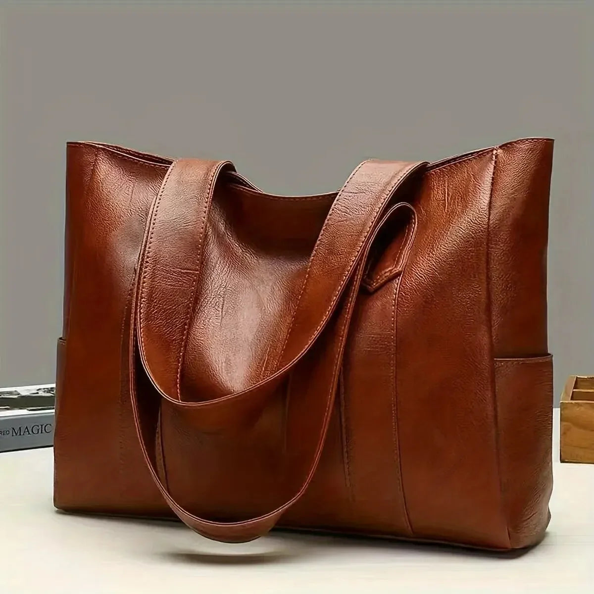 2025 Capacity Vintage Large Tote Bag Retro Vegan Shoulder Casual