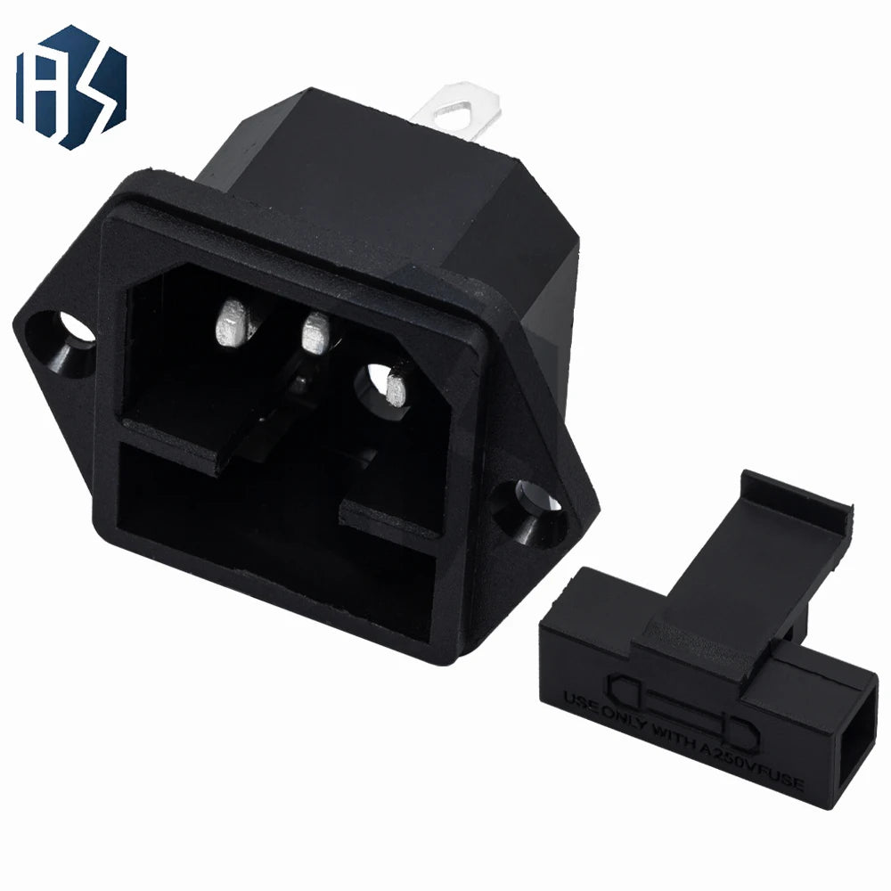 AC-03 3-Pin IEC 60320 C14 Fused Power Inlet Socket – 250V 10A with Fuse Holder for Servers UPS Industrial Equipmen Zpaxo