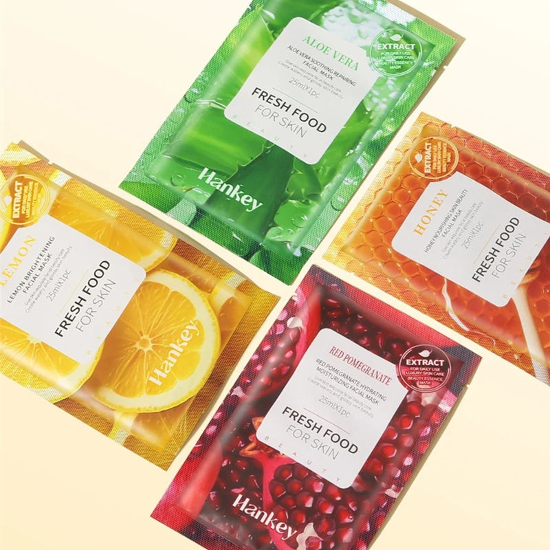 1/4pcs Natural Fresh Fruits Face Mask Facial Skincare Moisturizing Brightening Firming Hydrating Facial Masks for Face Skin Care Zpaxo