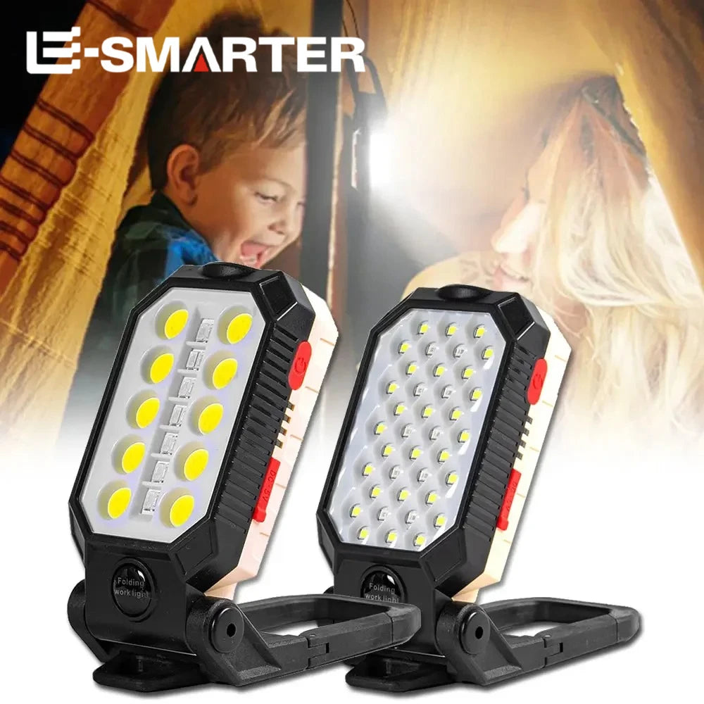 Magnetic LED Work Light – Rechargeable Flashlight & Floodlight