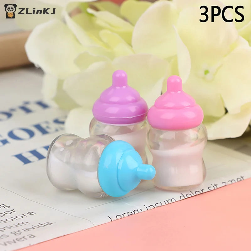 ▶3PCS Dollhouse Baby Bottle Accessories Play House Toys Furniture Doll House Miniature Accessories Zpaxo