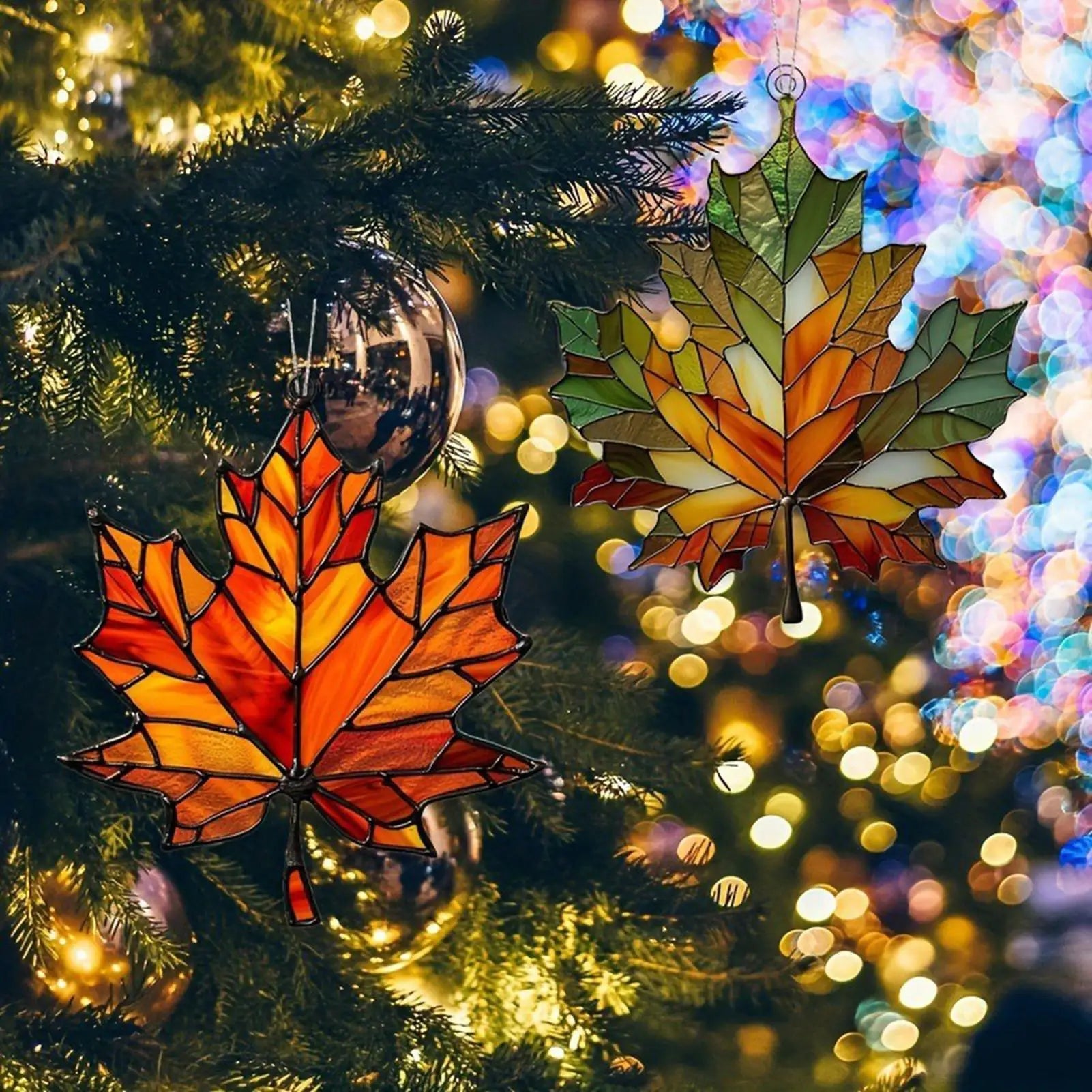 Fall Leaves Thanksgiving Decor Autumn Decor Wall Decor Fall Leaves Maple Leaves Stained Fall Decorations Acrylic Wall Art Zpaxo