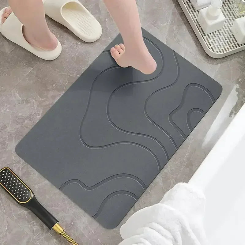 New Diatomite Bath Mat Non-slip Bathroom Rug Water Absorption Quick Drying Bathtub Floor Mats Shower Room Entrance Doormat Zpaxo