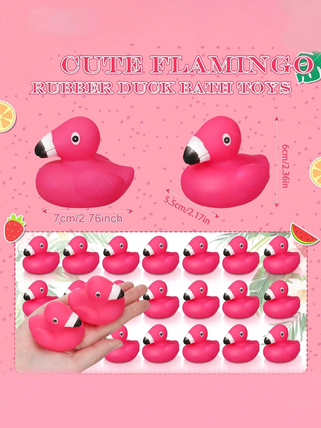Flamingo Rubber Ducks Mini Pink Flamingos Bath Toy Floating Squeak