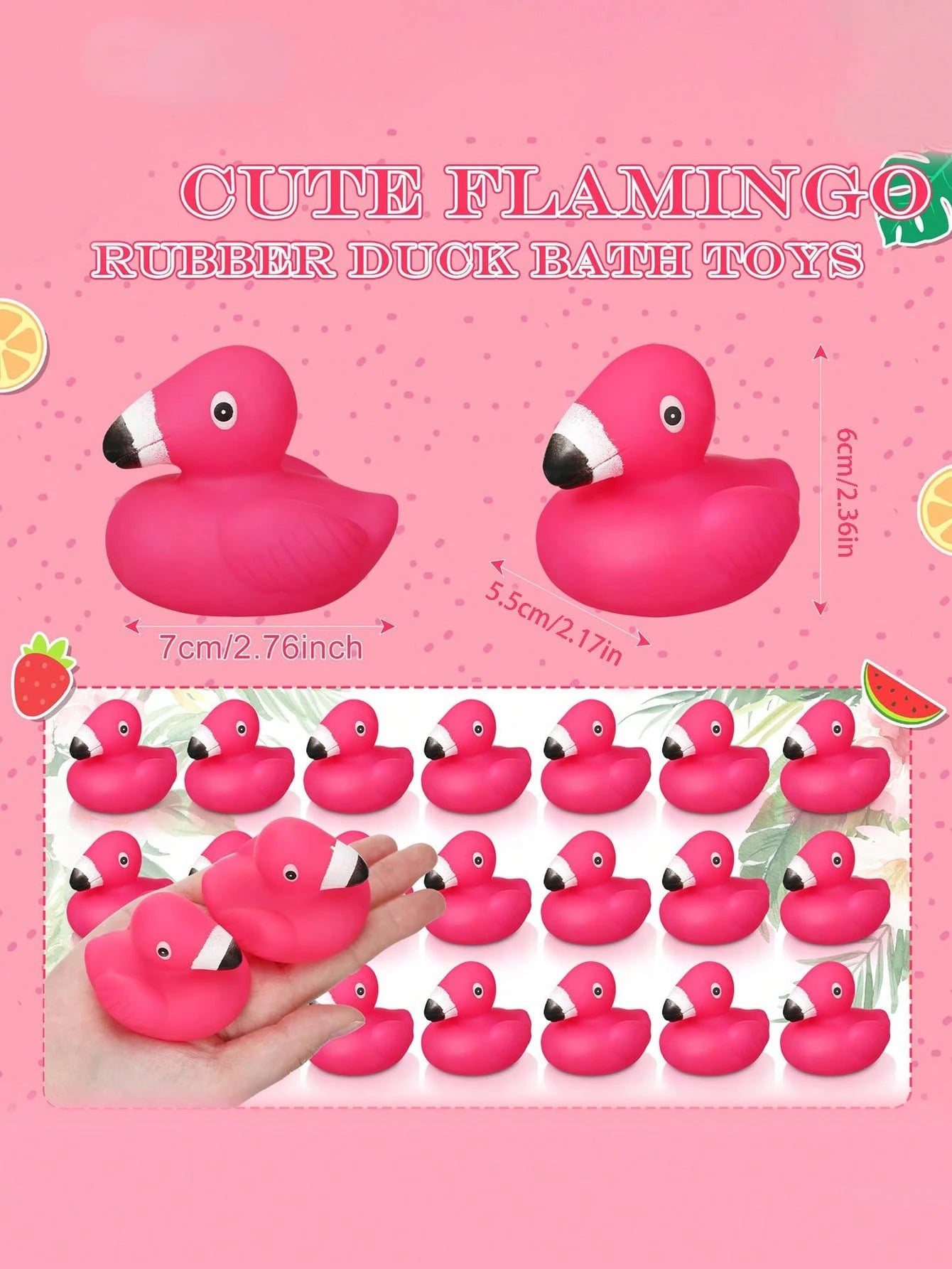 Flamingo Rubber Ducks Mini Pink Flamingos Bath Toy Floating Squeak