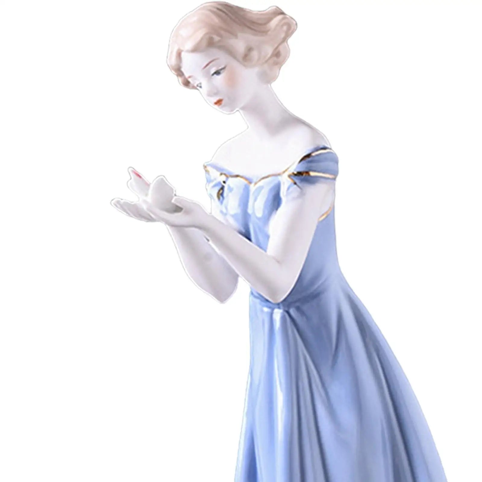 Porcelain Lady Statue – Ceramic Girl Figurine Home Decor Gift Decorative Figurine Zpaxo