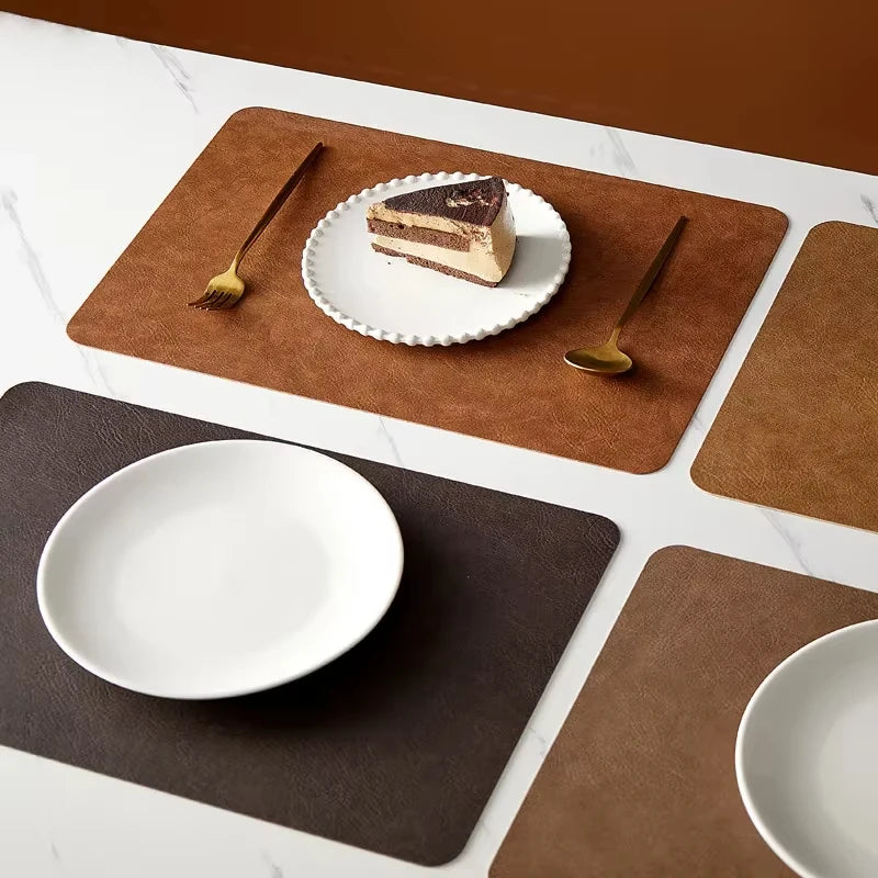Table Mat 1.8MM PVC Pads Rectangular Table Mats Waterproof Desk Mat Anti Oil and Scald Resistant Table Mat Gastropub Bistro Zpaxo