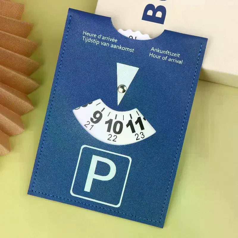 4-Language PU Leather Parking Disc – European Universal Fit