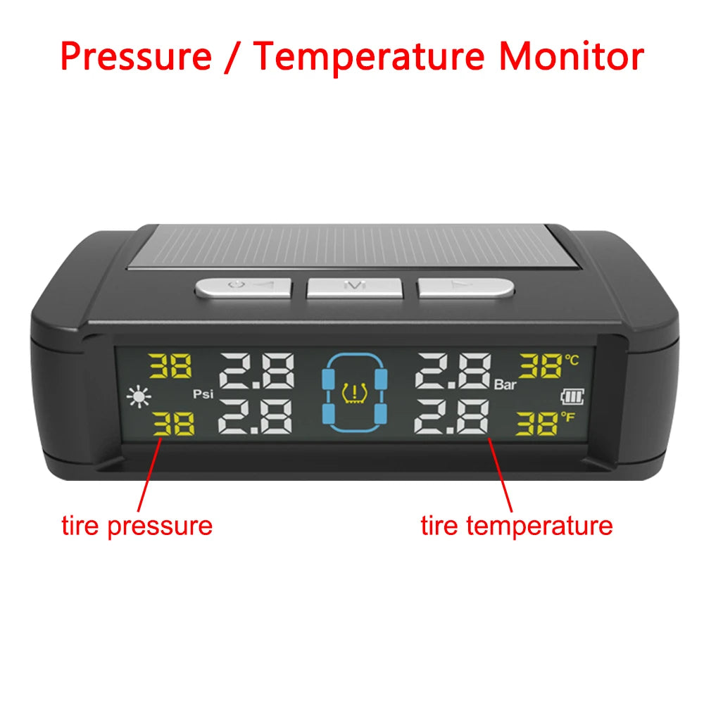 Tire Pressure Monitoring System Auto Security Alarm Systems Solar USB