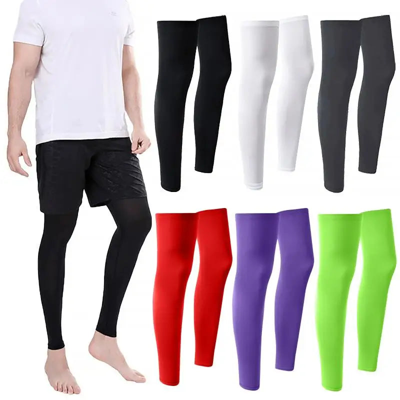 2-Pack Ice Silk Cooling Leg Sleeves – UV Protection & Compression