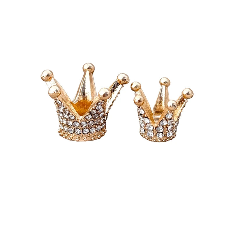 Gold Miniature Dollhouse Crown 2 Mini Alloy Rhinestone Princess Tiara Zpaxo