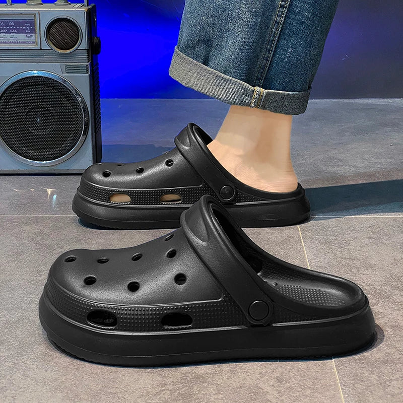 Men's Summer Hollow Out Closed Toe Non-slip Soft Sandals Unisex