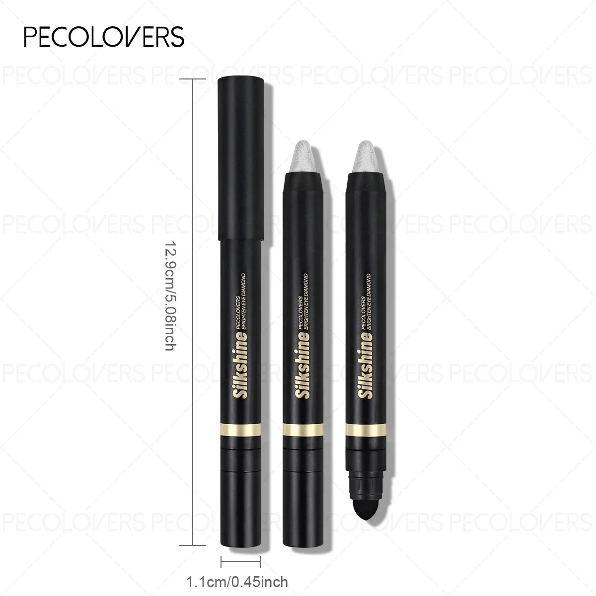 1PC Cream Glitter Eye Shadow Pen with Double-head Design, Pearlescent Glitter Finish, for A Charming Christmas Eye Makeup Zpaxo