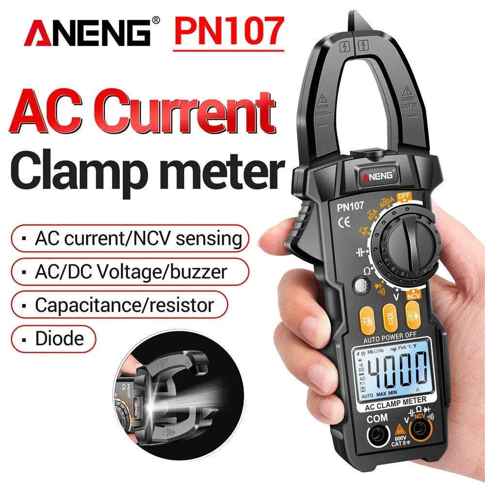 ANENG PN107 Aoto Digital Clamp Meter True RMS 4000 Count Electrical