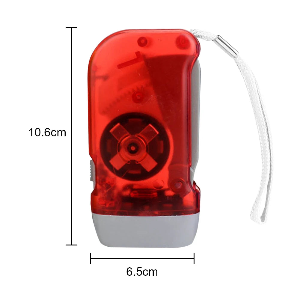 Plastic Hand Pressing Dynamo Flashlight Portable LED Camping Crank Zpaxo
